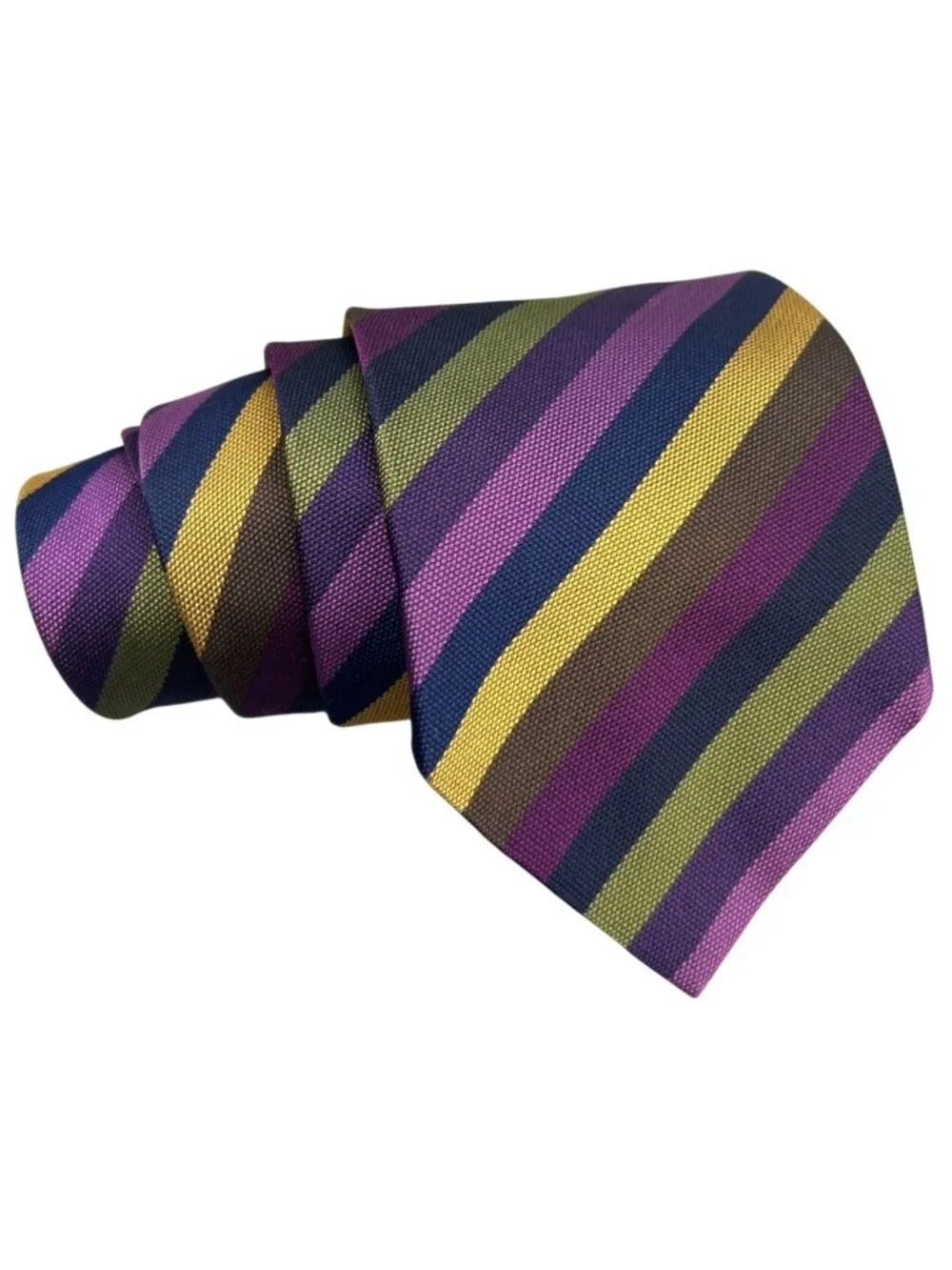 Etro Milano Silk Tie Multicolor Striped Made in Italy Collectible Luxury Necktie